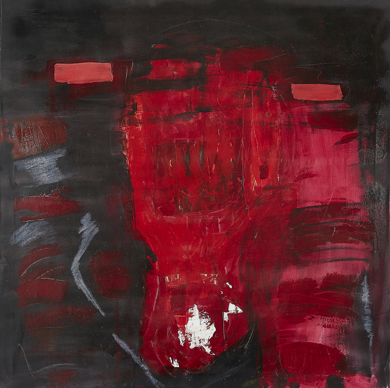 "Red Bull" | Monika Kustermann 80x80cm Mixed Media auf Leinwand